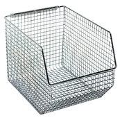 Chrome, 10-1/2" x 8" x 7" Mesh Hanging and Stacking Bin (10 Per Carton)
