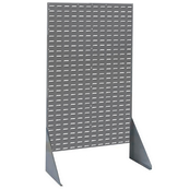 Grey, 36"L x 12-1/2"W x 66"H Single Sided Louvered Floor Rack
