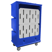 Blue, 48" x 28" x 73.5", 6" Corner Casters, 37 Bu. / 46 Cu. Ft., 1500lb Cap., Convertible Bulk Handling Starcart