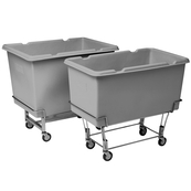 Grey, 33" x 19" x 28", 3" Corner Casters, 4 Bu. / 5 Cu. Ft., 200lb Cap., Elevated Starcart