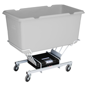 Grey, 33" x 19" x 29", 3" Corner Casters, 4 Bu. / 5 Cu. Ft., 250lb Cap., Scale Cart