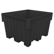 Black, 48" x 42" x 30", 24 Cu. Ft., 1200lb Cap., Nesting Forklift Bin w/o Lid