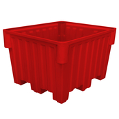 Red, 48" x 42" x 30", 24 Cu. Ft., 1200lb Cap., Nesting Forklift Bin w/o Lid