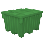 Green, 48" x 42" x 30", 24 Cu. Ft., 1200lb Cap., Nesting Forklift Bin w/ Lid