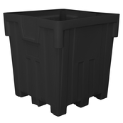 Black, 44" x 44" x 46", 38 Cu. Ft., 2000lb Cap., Nesting Forklift Bin w/o Lid