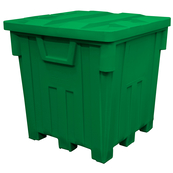 Green, 44" x 44" x 46", 38 Cu. Ft., 2000lb Cap., Nesting Forklift Bin w/ Lid
