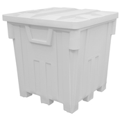 White, 44" x 44" x 46", 38 Cu. Ft., 2000lb Cap., Nesting Forklift Bin w/ Lid
